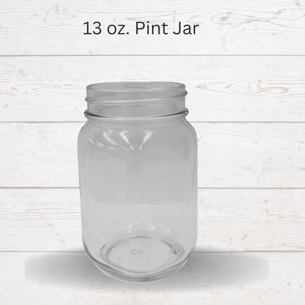 16 oz Clear Tall Glass Jar with Black Lid